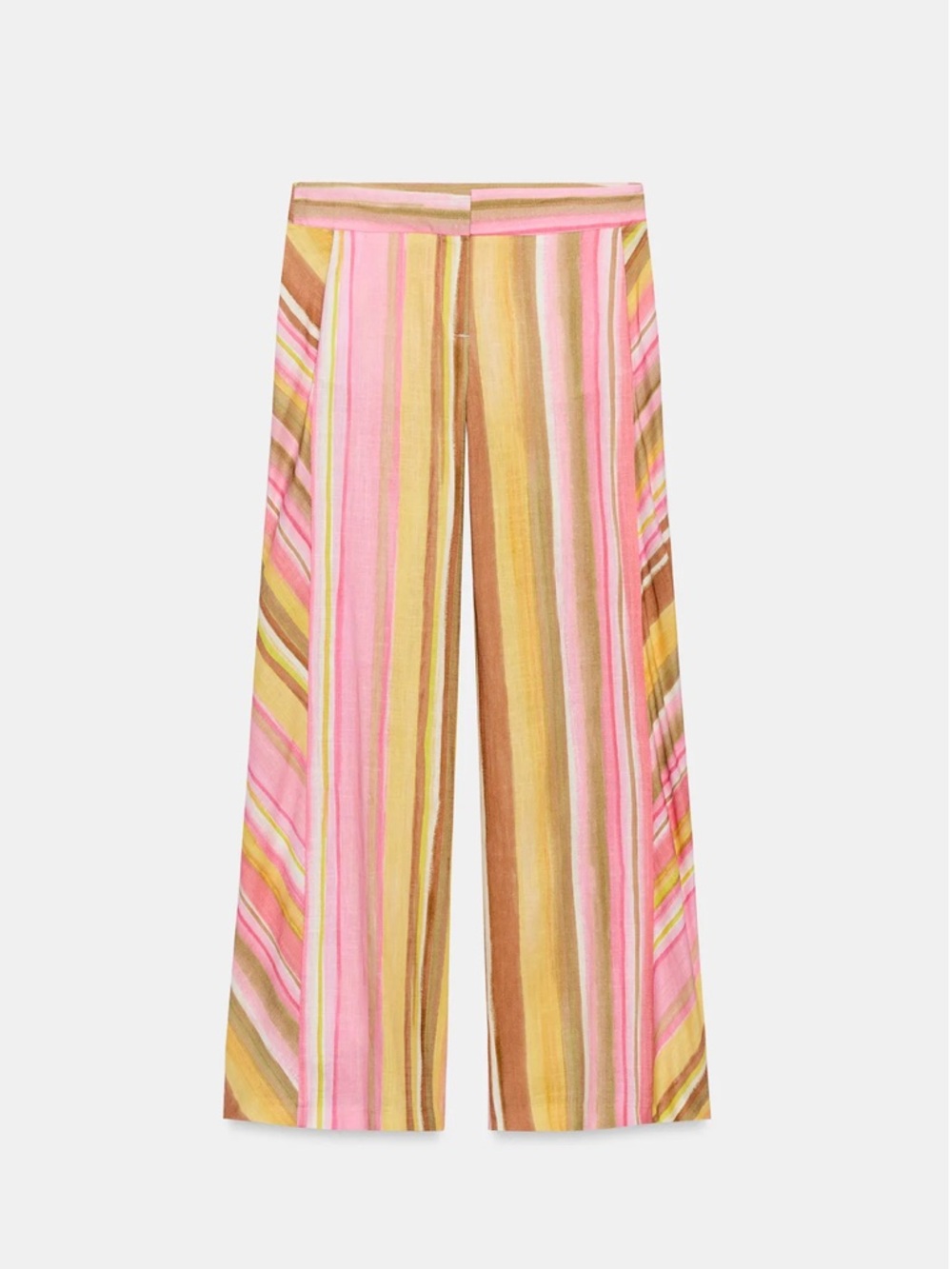 Zara Striped Multi Color Linen Pants - Picture 1 of 8